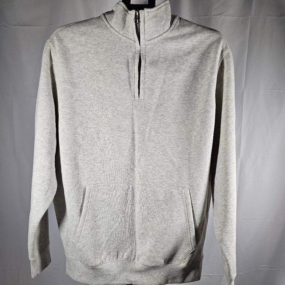 Cremieux Mens Heather Grey 1/4 Zip Fleece Pullover Size L NWT